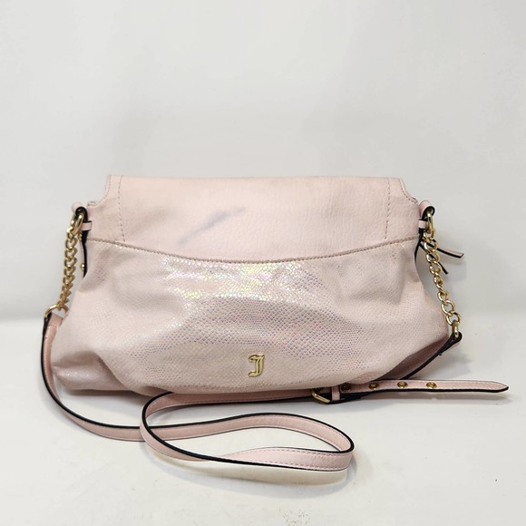 Juicy Couture Pink Sparkle Snake Print Crossbody Purse Bag Long Strap Pockets - Picture 5 of 9